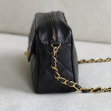 Vintage Chanel Black Caviar Mini Coco Crush Camera Bag with 24k Gold Hardware