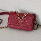Chanel 19K Red Goatskin 19 Wallet on Chain with Mixed-Metal Hardware
