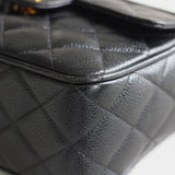 Vintage Chanel Black Caviar Mini Coco Crush Camera Bag with 24k Gold Hardware