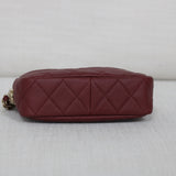 Chanel Burgundy Caviar Coco Tassel Camera Bag with Light Gold Hardware