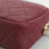 Chanel Burgundy Caviar Coco Tassel Camera Bag with Light Gold Hardware