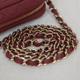 Chanel Burgundy Caviar Coco Tassel Camera Bag with Light Gold Hardware