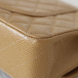 Vintage Chanel Dark Beige Caviar Medium Classic Flap with 24k Gold Hardware