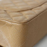 Vintage Chanel Dark Beige Caviar Medium Classic Flap with 24k Gold Hardware