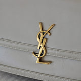 Saint Laurent Cream Calfskin Medium Solferino Bag