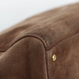 Vintage Chanel Brown Suede Tote with 24k Gold Hardware