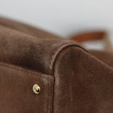 Vintage Chanel Brown Suede Tote with 24k Gold Hardware