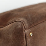 Vintage Chanel Brown Suede Tote with 24k Gold Hardware