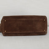 Vintage Chanel Brown Suede Tote with 24k Gold Hardware