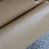 Chanel Beige Caviar Medium Classic Flap with Light Gold Hardware