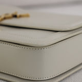 Saint Laurent Cream Calfskin Medium Solferino Bag