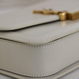 Saint Laurent Cream Calfskin Medium Solferino Bag