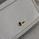 Saint Laurent Cream Calfskin Medium Solferino Bag