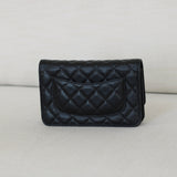 Chanel Black Caviar Wallet on Chain with Gold Hardware