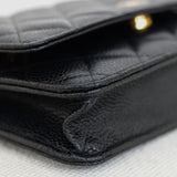 Chanel Black Caviar Wallet on Chain with Gold Hardware