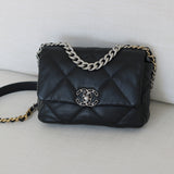 Chanel 22S Black Lambskin Small 19 with Mixed-Metal Hardware