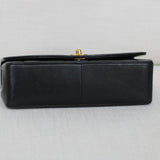 Vintage Chanel Black Lambskin Medium Diana with 24k Gold Hardware