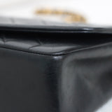 Vintage Chanel Black Lambskin Medium Diana with 24k Gold Hardware