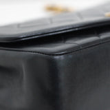 Vintage Chanel Black Lambskin Medium Diana with 24k Gold Hardware