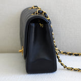 Vintage Chanel Back Lambskin Small Diana with 24k Gold Hardware