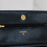 Chanel Black Caviar Wallet on Chain with Gold Hardware