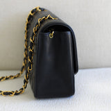 Vintage Chanel Back Lambskin Small Diana with 24k Gold Hardware
