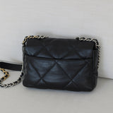 Chanel 22S Black Lambskin Small 19 with Mixed-Metal Hardware