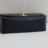 Vintage Chanel Back Lambskin Small Diana with 24k Gold Hardware