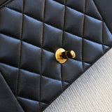 Vintage Chanel Back Lambskin Small Diana with 24k Gold Hardware