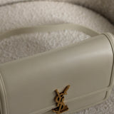 Saint Laurent Cream Calfskin Medium Solferino Bag