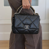 Chanel 22S Black Lambskin Small 19 with Mixed-Metal Hardware