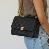 Chanel Black Caviar Small Coco First with Aged Gold Hardware