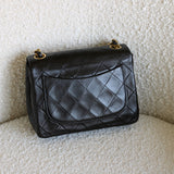 Vintage Chanel Black Lambskin Mini Square with 24k Gold Harware