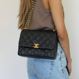 Chanel Black Caviar Small Coco First with Aged Gold Hardware
