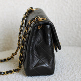 Vintage Chanel Black Lambskin Mini Square with 24k Gold Harware