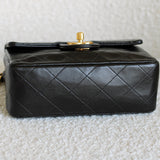 Vintage Chanel Black Lambskin Mini Square with 24k Gold Harware