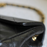 Vintage Chanel Black Lambskin Mini Square with 24k Gold Harware