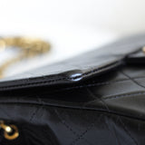 Vintage Chanel Black Lambskin Mini Square with 24k Gold Harware