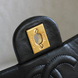 Vintage Chanel Black Lambskin Mini Square with 24k Gold Harware