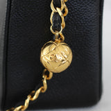 Vintage Chanel Black Caviar Mini Camera Bag with 24k Gold Hardware