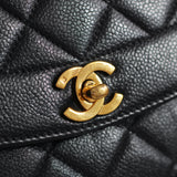 Vintage Chanel Black Caviar Medium Diana with 24k Gold Hardware