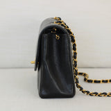 Vintage Chanel Black Caviar Medium Diana with 24k Gold Hardware