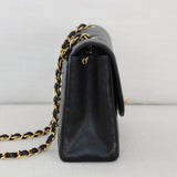 Vintage Chanel Black Caviar Medium Diana with 24k Gold Hardware