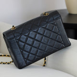 Vintage Chanel Black Caviar Medium Diana with 24k Gold Hardware