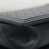 Chanel Black Lambskin Large Boy with Aged Silver Hardware