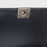Chanel Black Lambskin Large Boy with Aged Silver Hardware