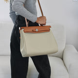 Hermès Beton Naturel Military Toile Herbag Zip 31 Palladium Hardware