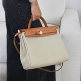 Hermès Beton Naturel Military Toile Herbag Zip 31 Palladium Hardware