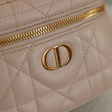Dior Pink Lambskin Cannage Mini Caro Vanity