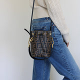 Fendi Brown Calfskin Mon Tresor Mini Bucket Bag